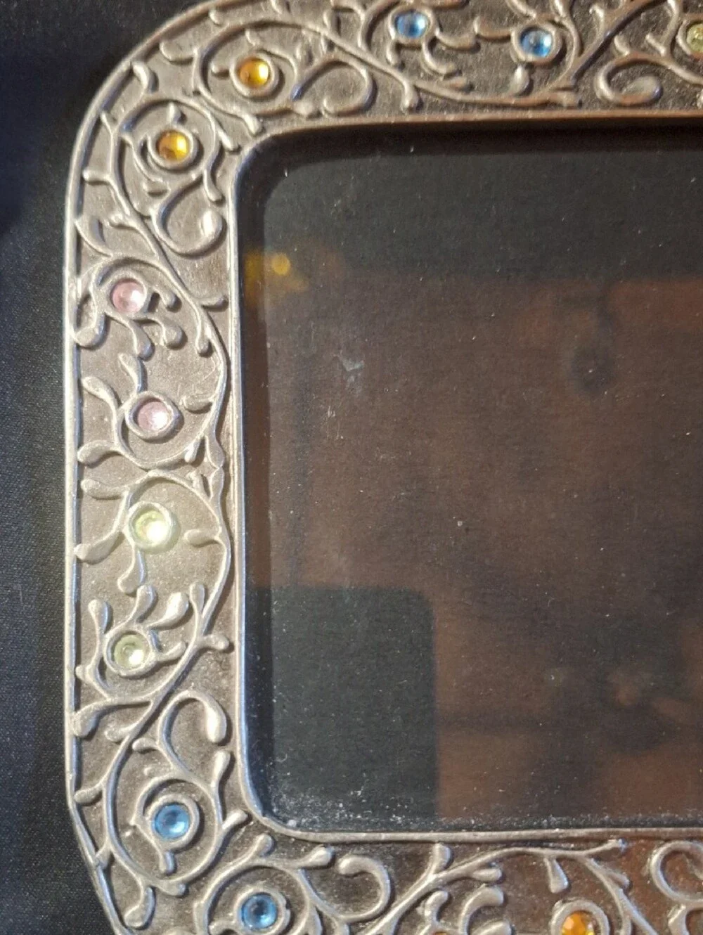 Decorative Silver-Tone Bejeweled 4 X 6 Frame - Silver